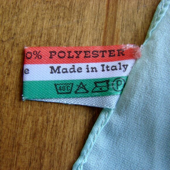 Vintage Oblong Scarf by Karina Purple Mint Green Pink Made in Italy Abstract - Picture 9 of 11